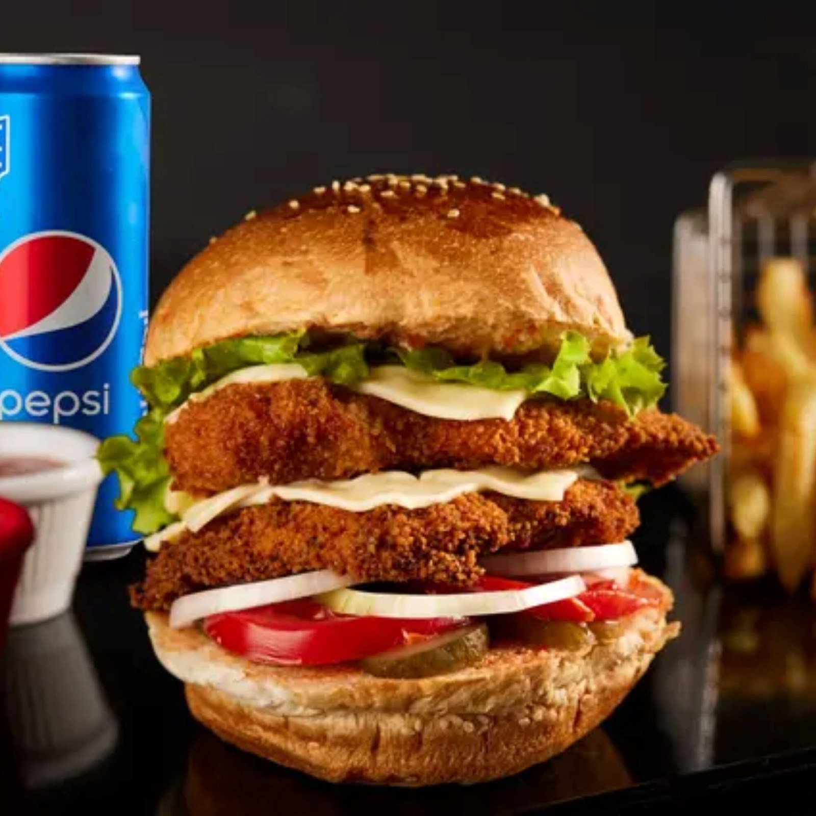 Double Chicken Burger Menü