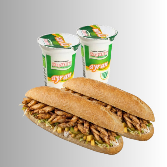 2’li Kanka Menü (Yaprak Tavuk Sandviç (Tam Ekmek) + 2 Adet Küçük Ayran)