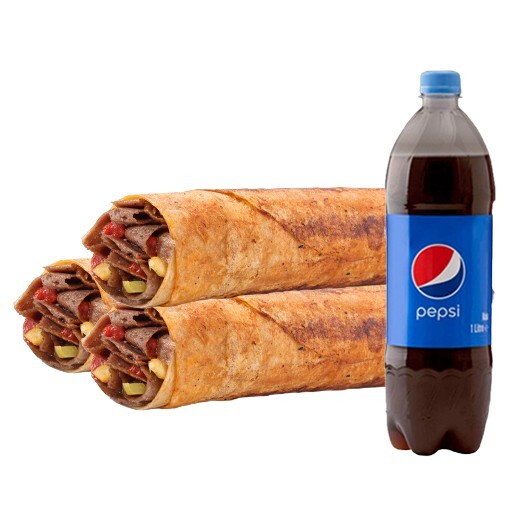 3'lü Et Döner Dürüm (Medium) Menü