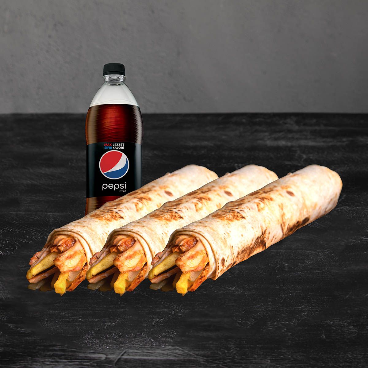 3'lü Tavuk Döner M Dürüm Menü