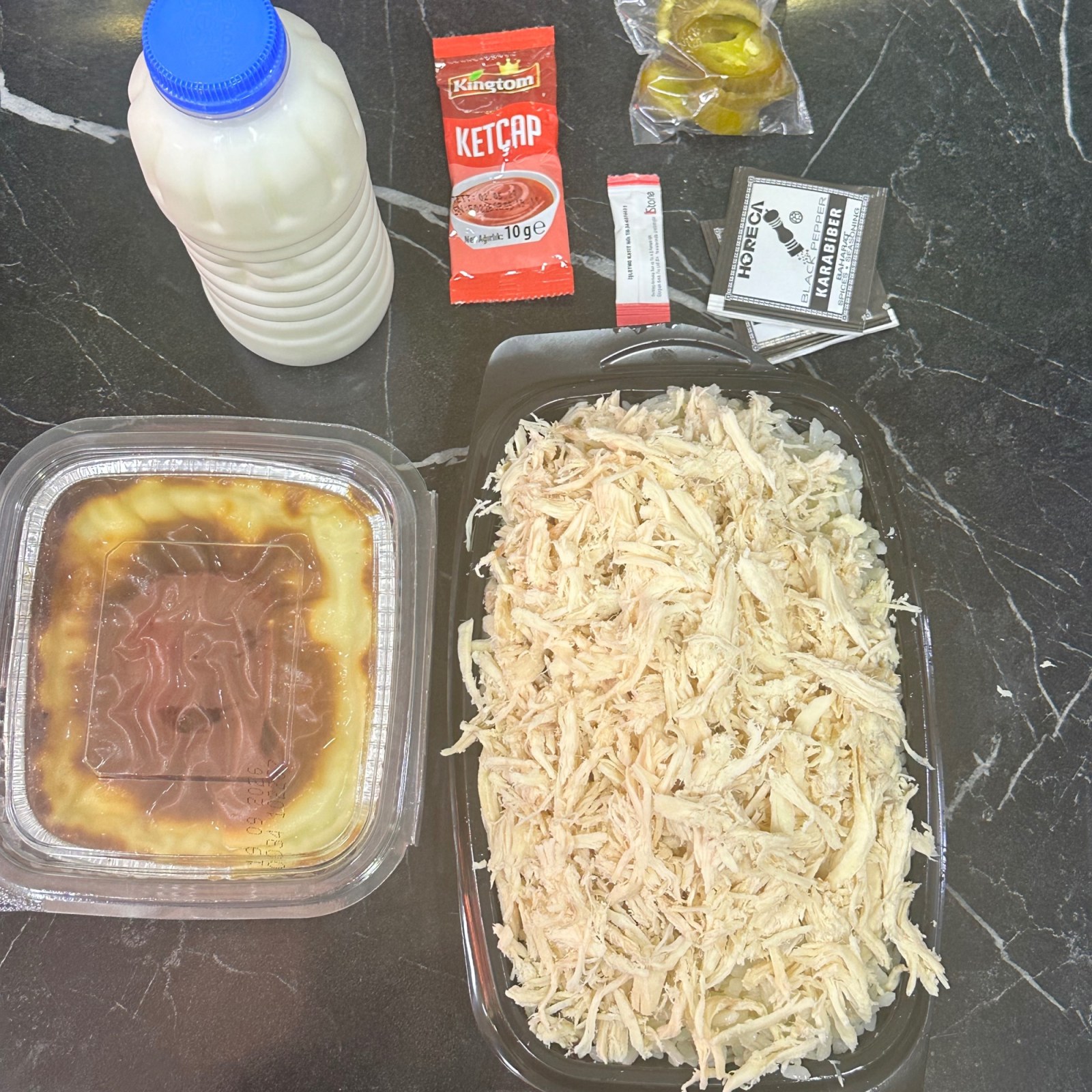 Tavuklu Pilav + Açık Ayran + Sütlaç
