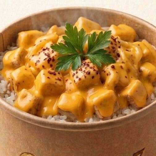 Cheddar Soslu Tavuklu Pilav