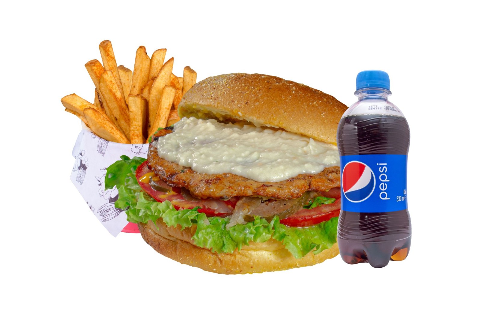 Double Rokfor Soslu Tavuk Burger Menü