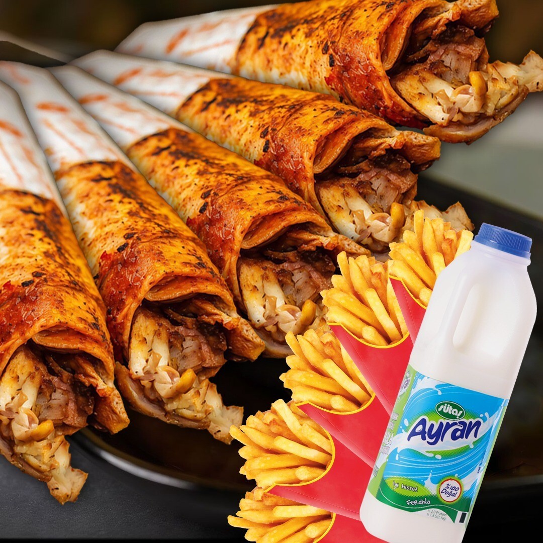 LAB - 5 Large Dürüm + 5 Patates + 1 Lt Sütaş Ayran