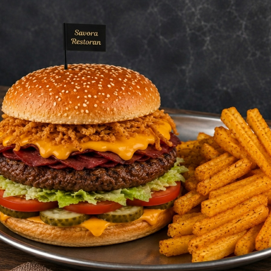 Double Burger + Patates + İçecek