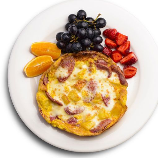 Patatesli Kaşar Peynirli Sosisli Omlet (Açık)