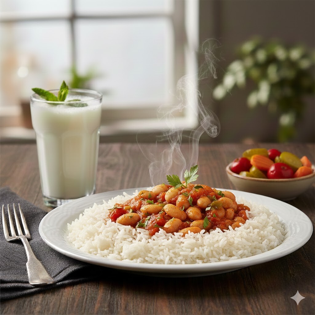 Pilav Üstü Kuru Fasulya & Ayran & Turşu