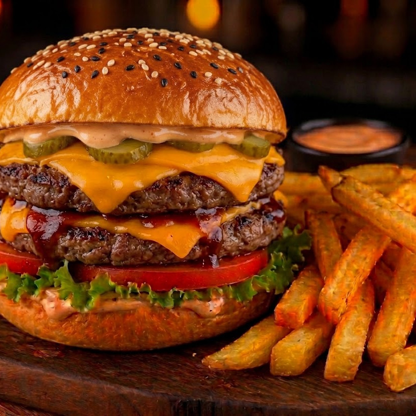 Prof BBQ Double Burger