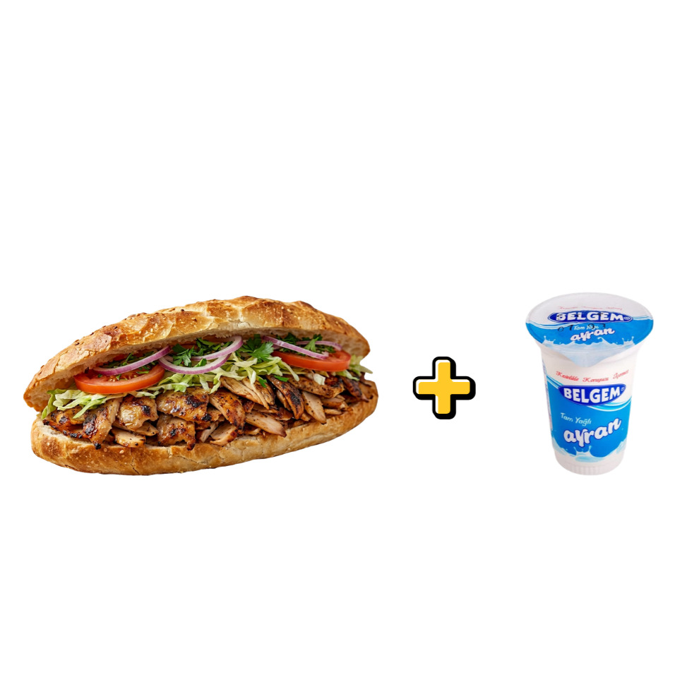 Tavuk Döner Dürüm + Ayran Menü
