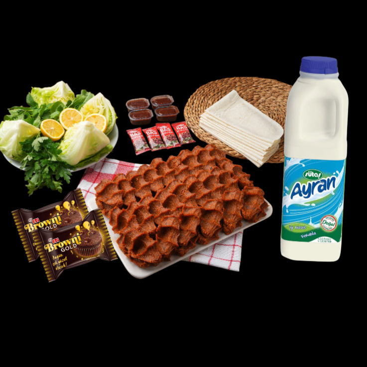 1000 gr Çiğ Köfte 1 Lt. Ayran 2 Browni