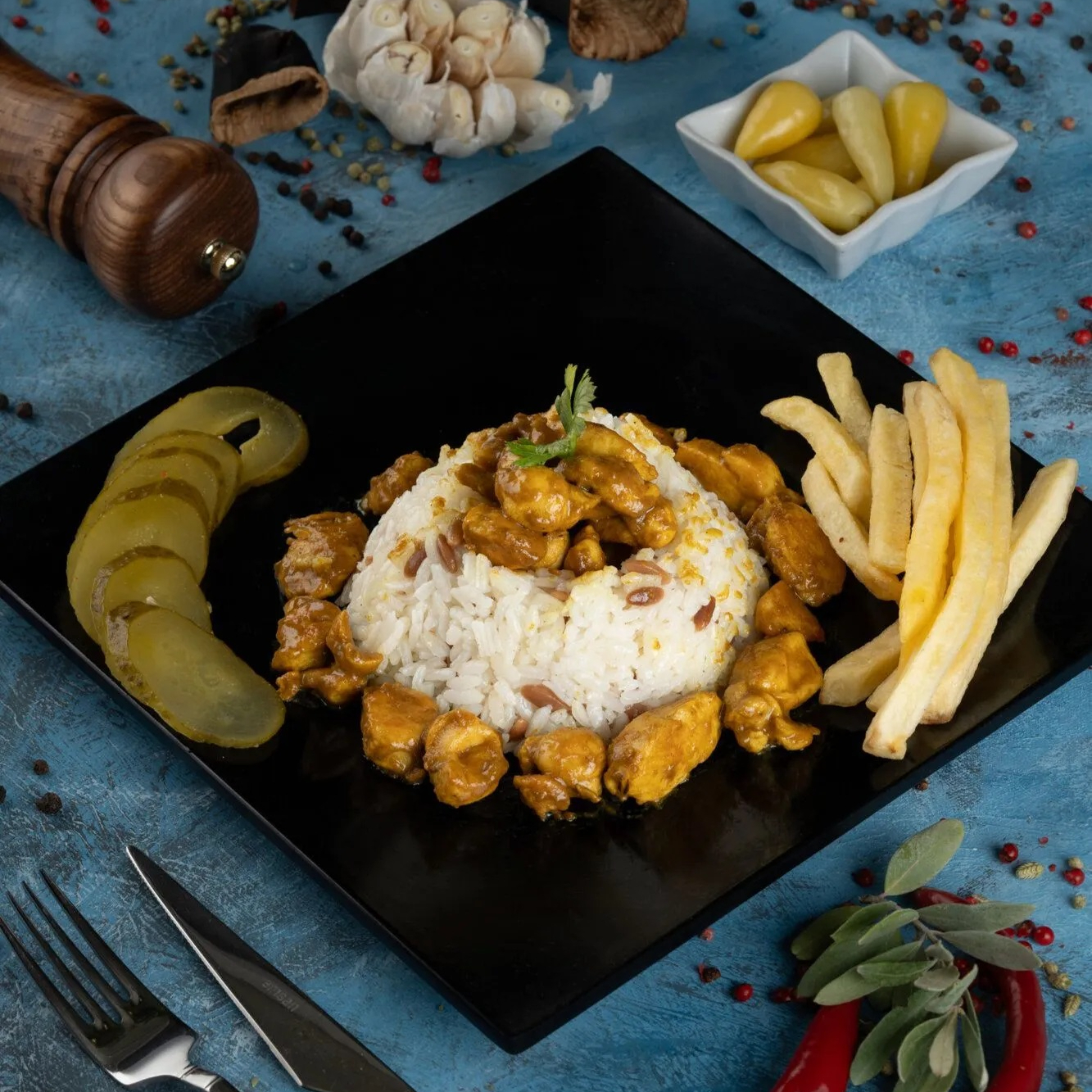 Pilav Üstü Barbekü Soslu Tavuk Menü
