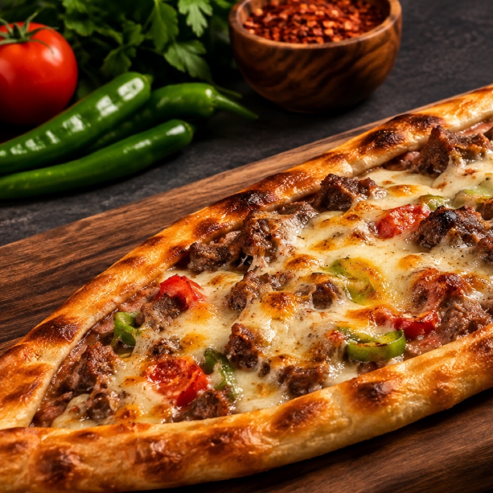 Kuşbaşılı Kaşarlı Pide