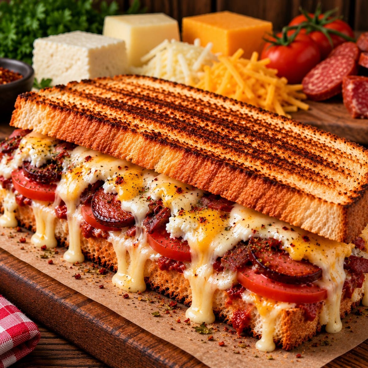 Üç Peynirli Karışık Tost