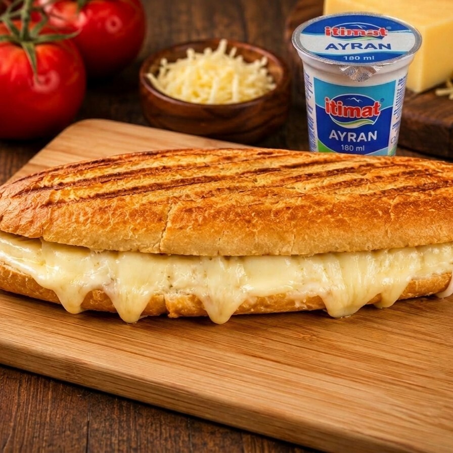 Çift Kaşarlı Sanayi Tostu + Ayran