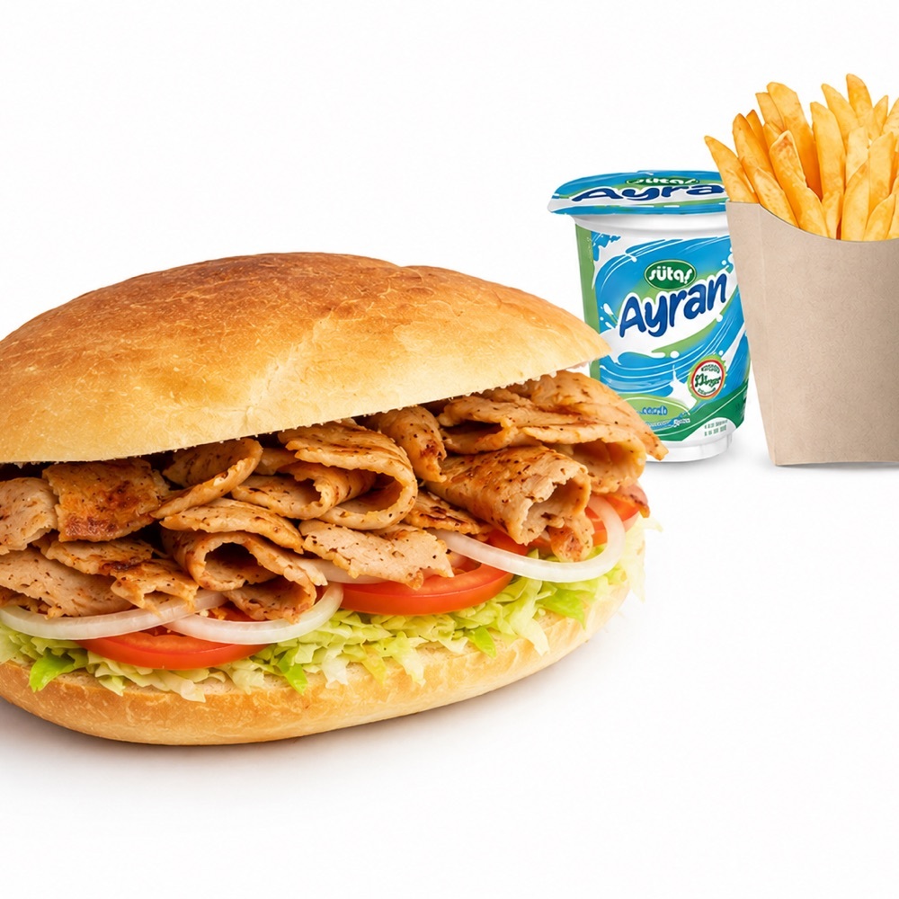 Tombik Ekmek Tavuk Döner Menüsü