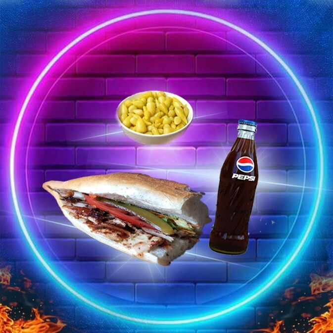 Üç Çeyrek Ekmek Tavuk Döner+ (200 Ml ) Pepsi