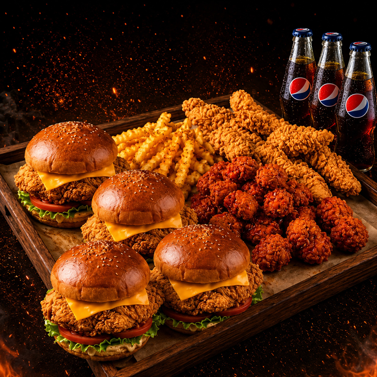 Quatro Mix Burger Menü