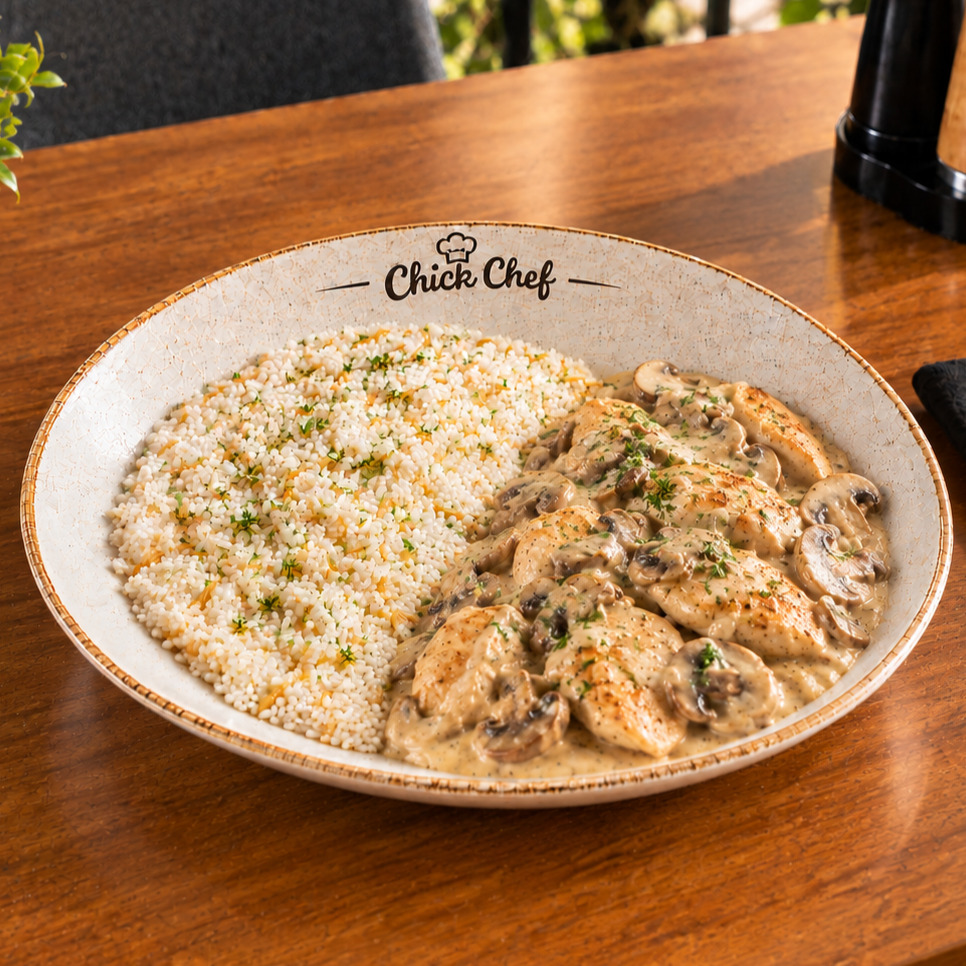 Chef'in Mutfağından Kremalı Mantarlı Tavuk + Pilav