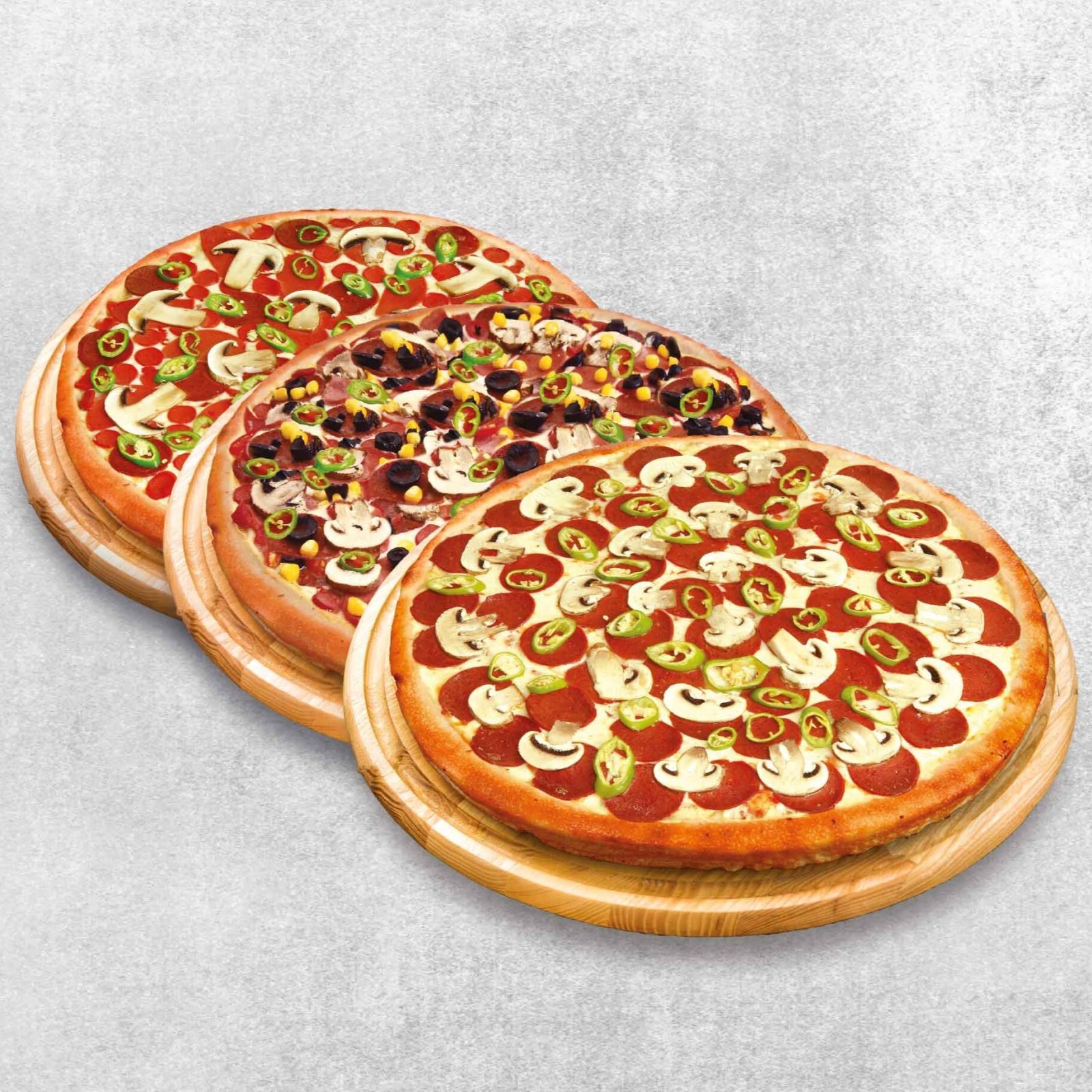 3'lü Büyük Boy Pizza