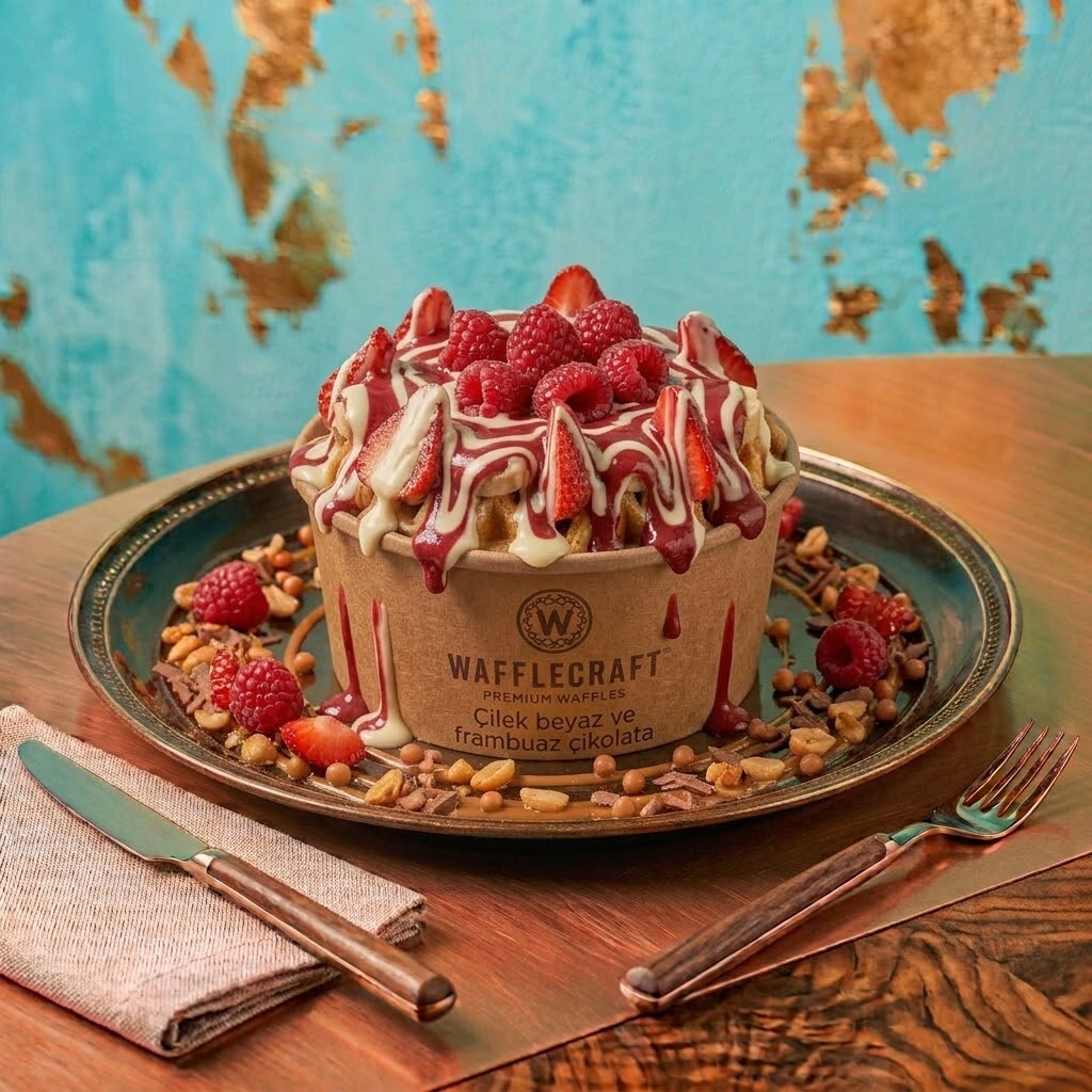 Çilek Rüyası Waffle KOVA(BÜYÜK BOY)