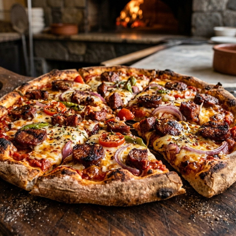 Kasap Sucuklu Karışık Pizza