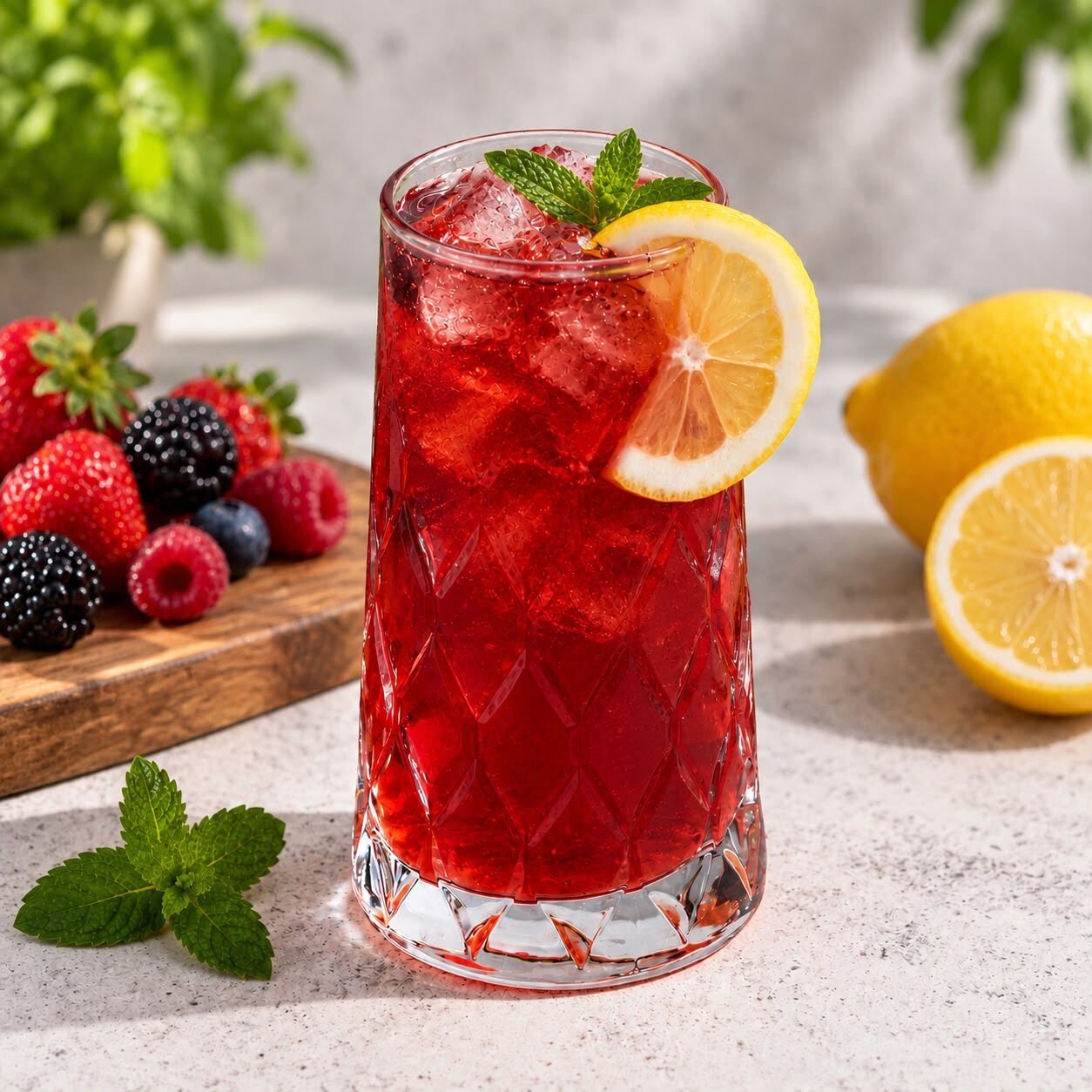 Ev Yapımı Kırmızı Orman Meyveli Ice Tea 330 ml KCal (177,97)