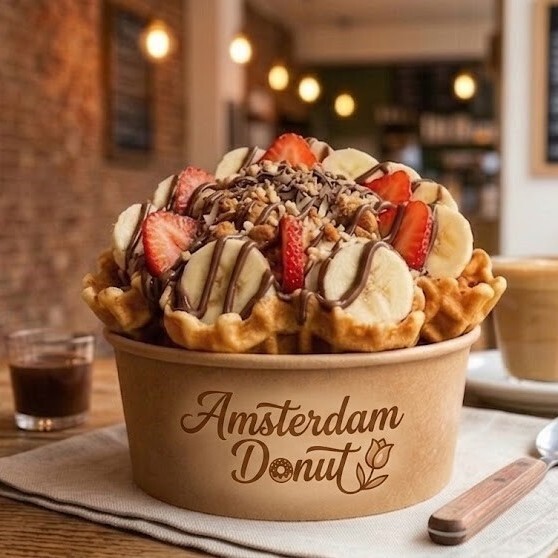 Bowl Waffle (Muz/Çilek/Çikolata Sosu)