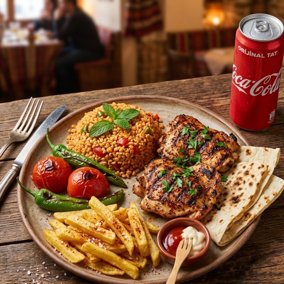 Izgara Tavuk Pirzola 2'li Menü🍖🔥🍟🫓🥤