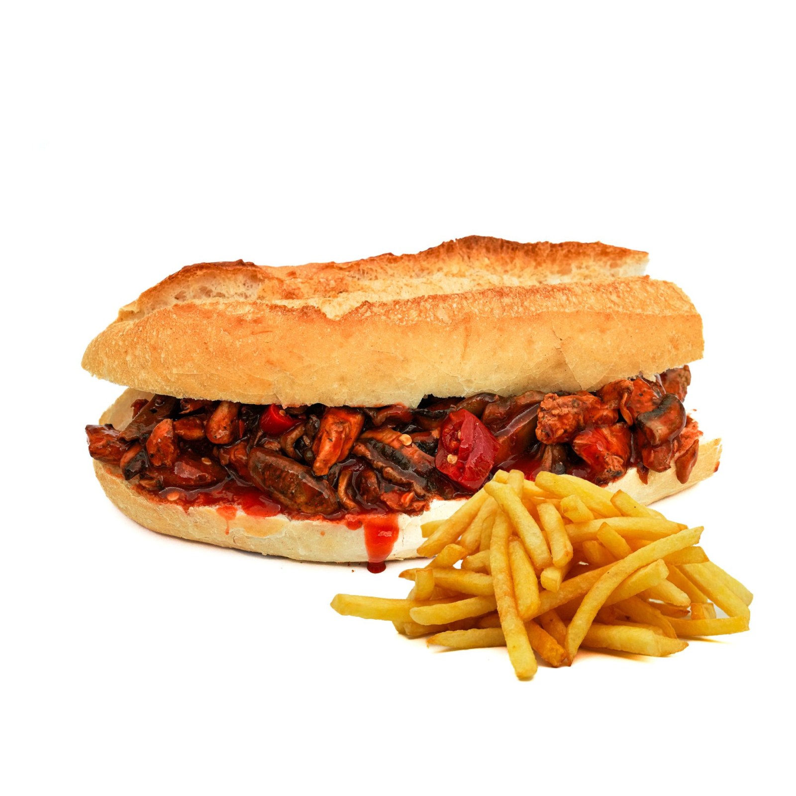 Acılı Tavuk Sokum ve patates