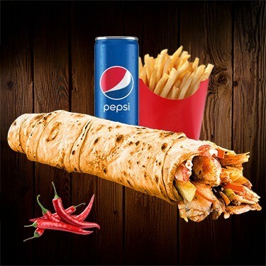 Tavuk Yakan Dürüm+Kutu Pepsi+Patates Kızartması