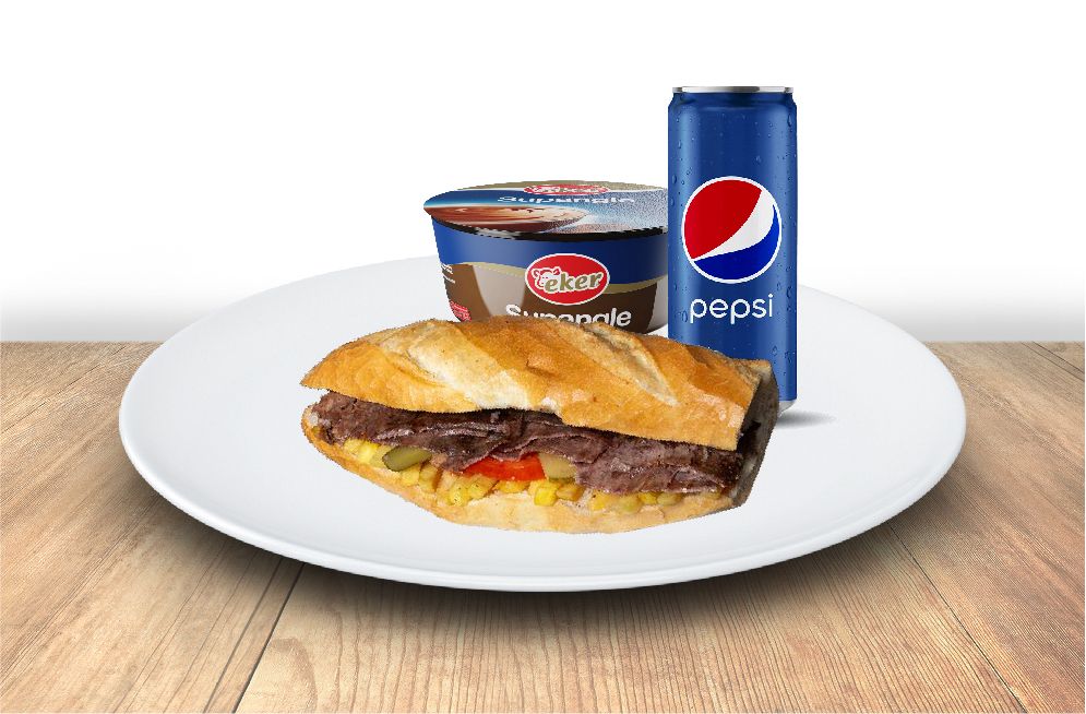 Üç Çeyrek Et Döner (100 gr.) tatlı kutu pepsi