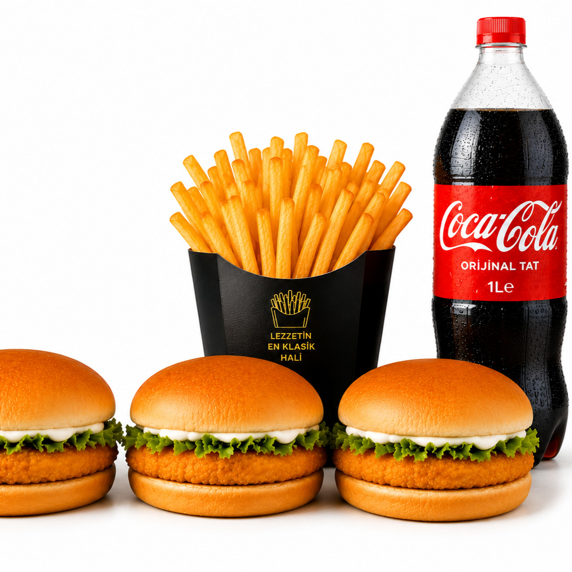 3'lü Mini Chicken Burger Menü (Coca Cola)