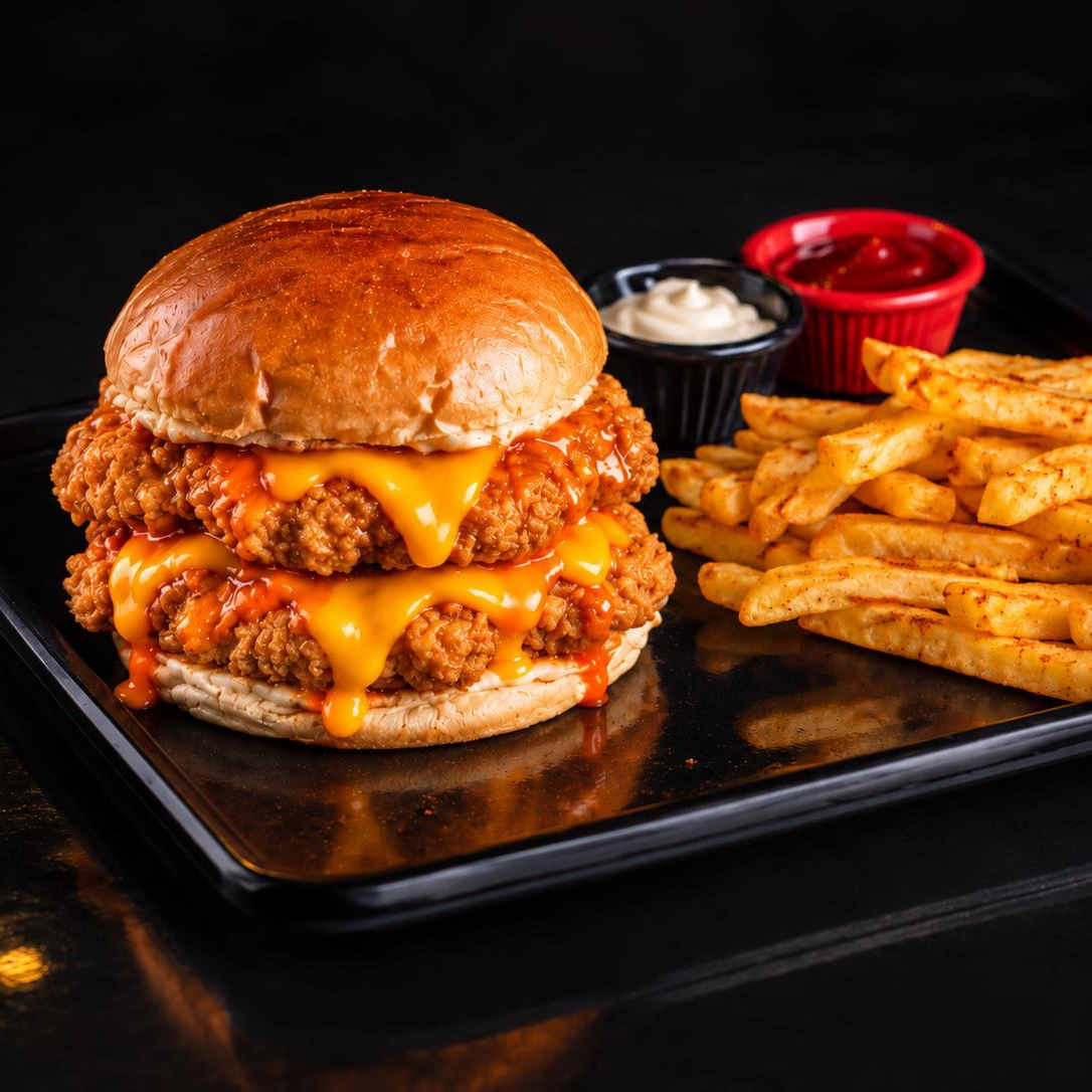 Double Buffalo Bros Burger Menü