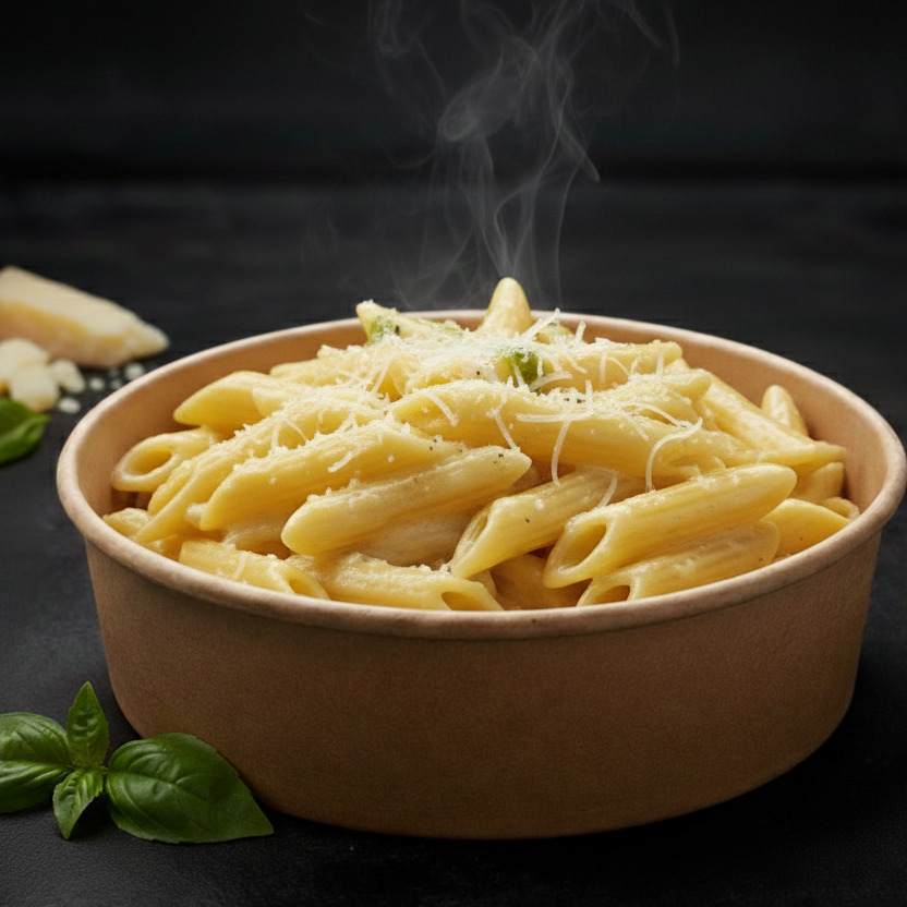 Çanak’ta Quattro Formaggi Incanto Penne (Dört Peynirin Büyüsü)