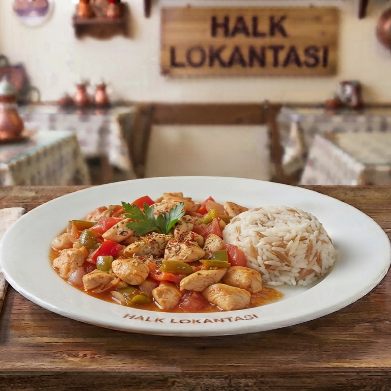 Halk Lokantası'ndan Tavuk Sote + Pilav veya Makarna
