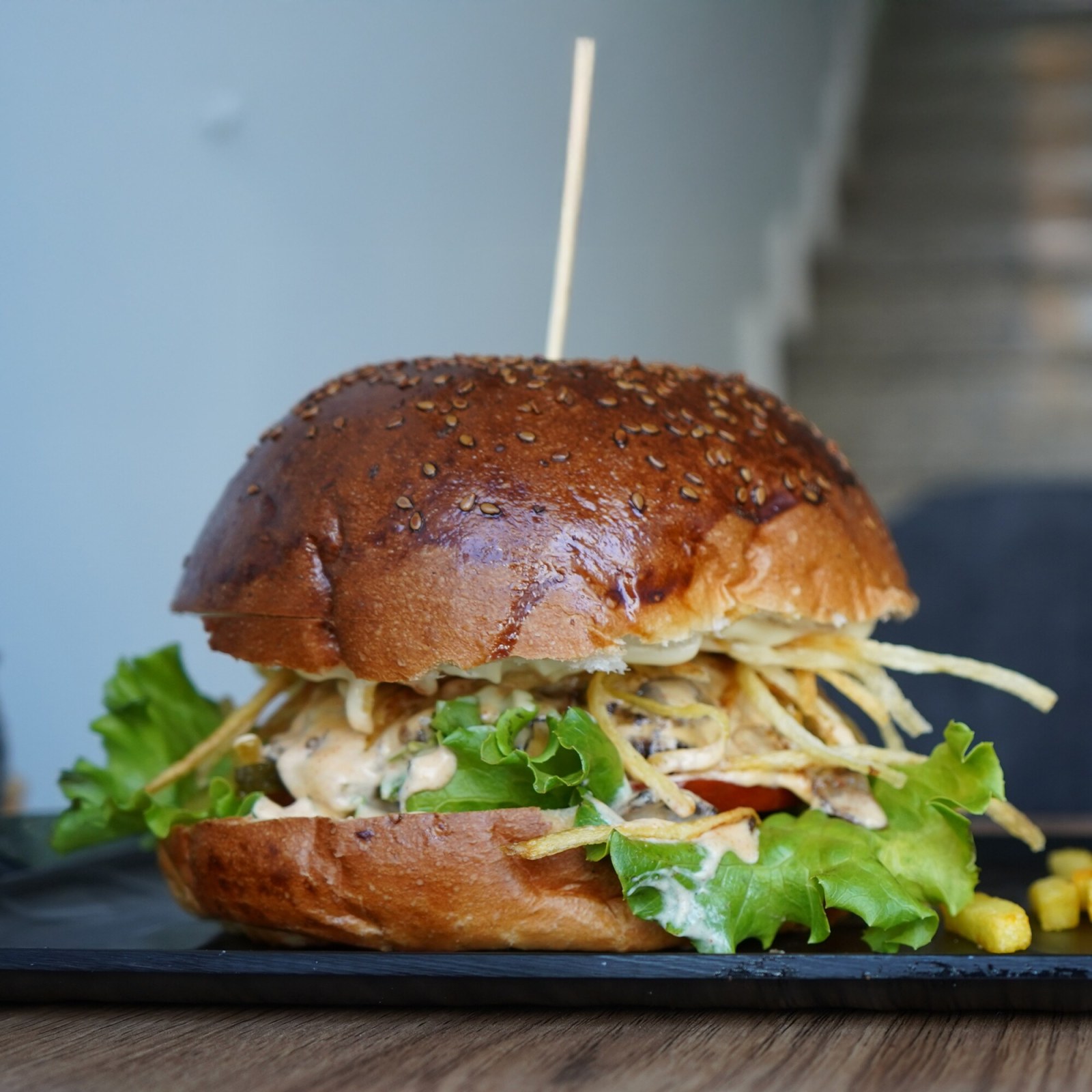 Muschroom Burger ( 90 gr ) + Patates
