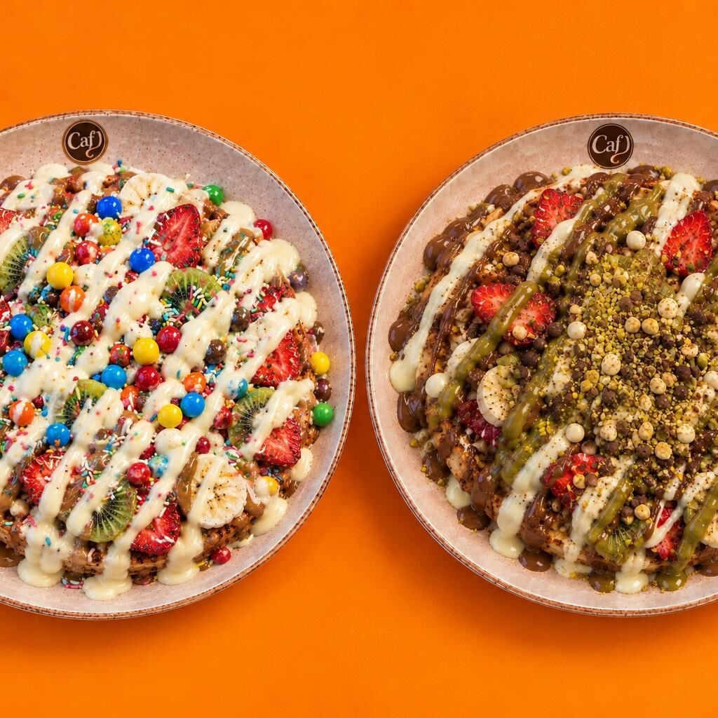 Antep Fıstıklı Waffle + Beyaz Çikolatalı Waffle