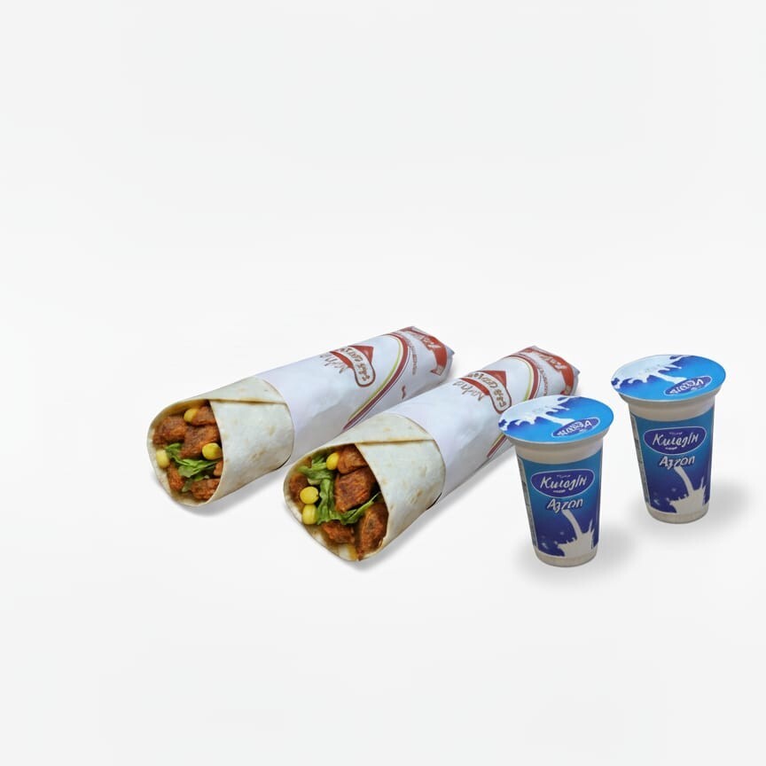 2 adet Mega Dürüm ( 150 gr.)+Ayran 170 Ml