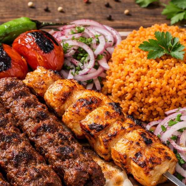 1 Şiş Adana+1 Şiş Urfa+1 şiş Tavuk+1 Ayran