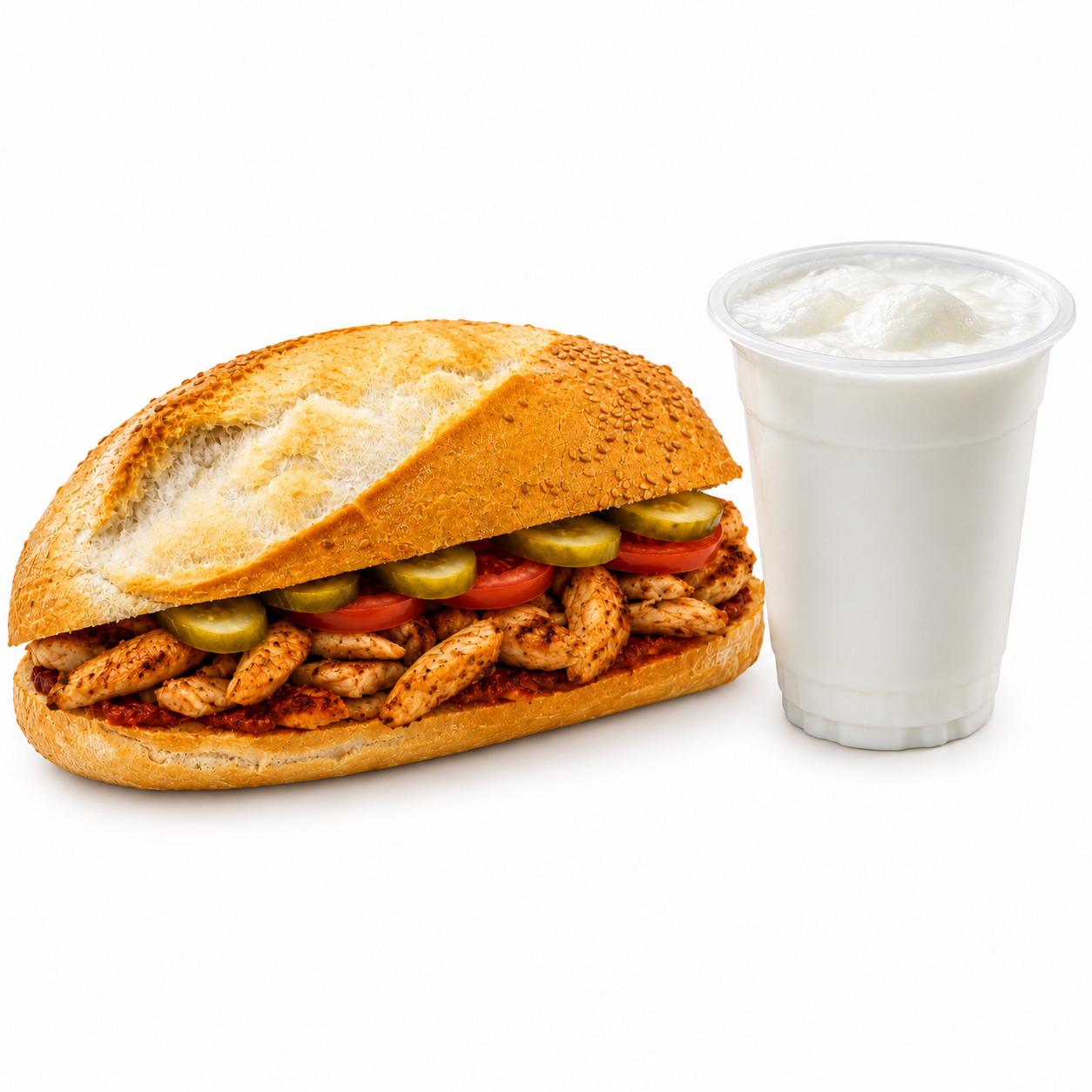 Dönerci Hasan Dayı Yarım Ekmek Tavuk Döner Menü (100gr)