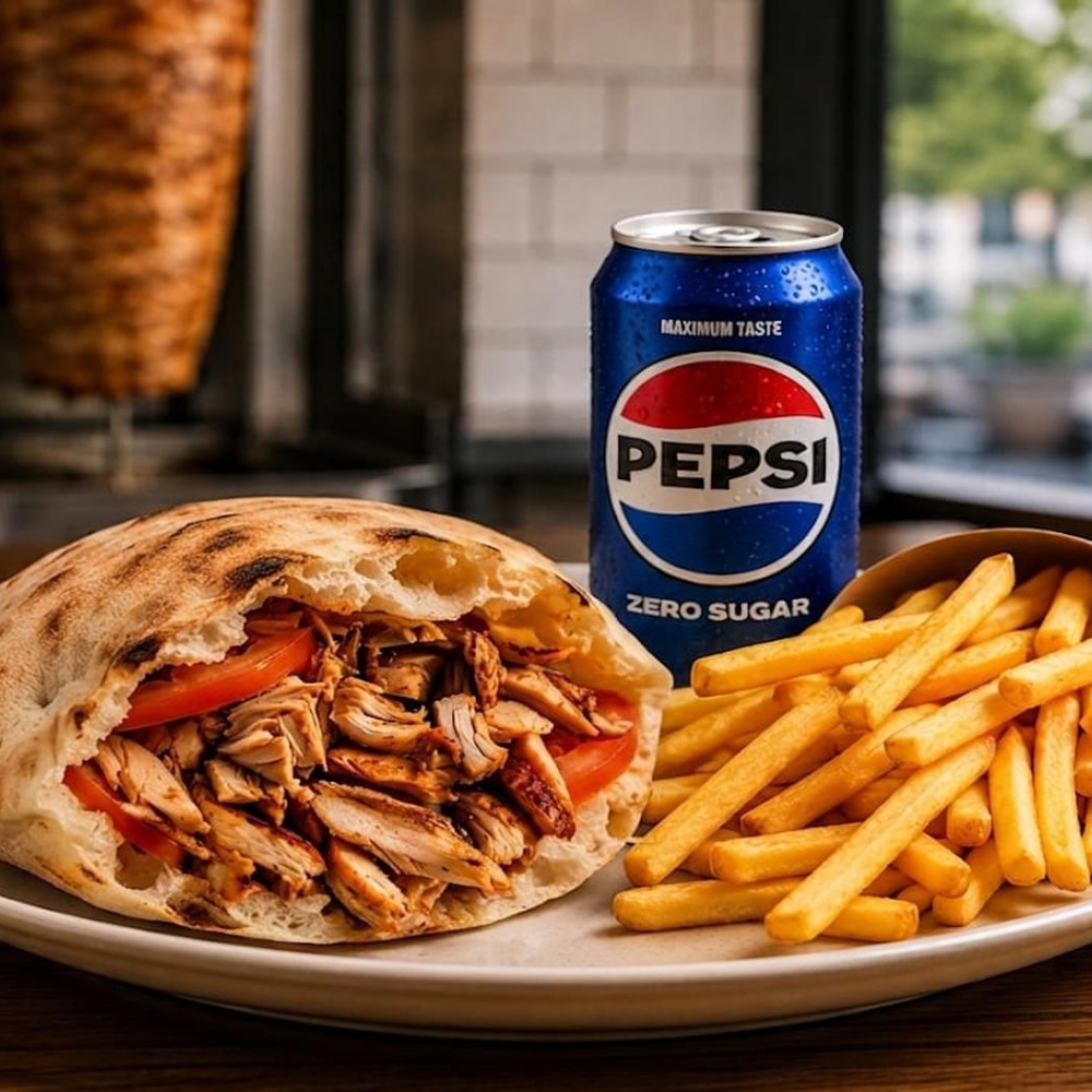 70gr Tavuk Döner+Pepsi+Kutu Cips