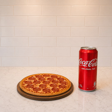 Orta Boy Sucuklu Pizza & Kutu İçecek (330 Ml)