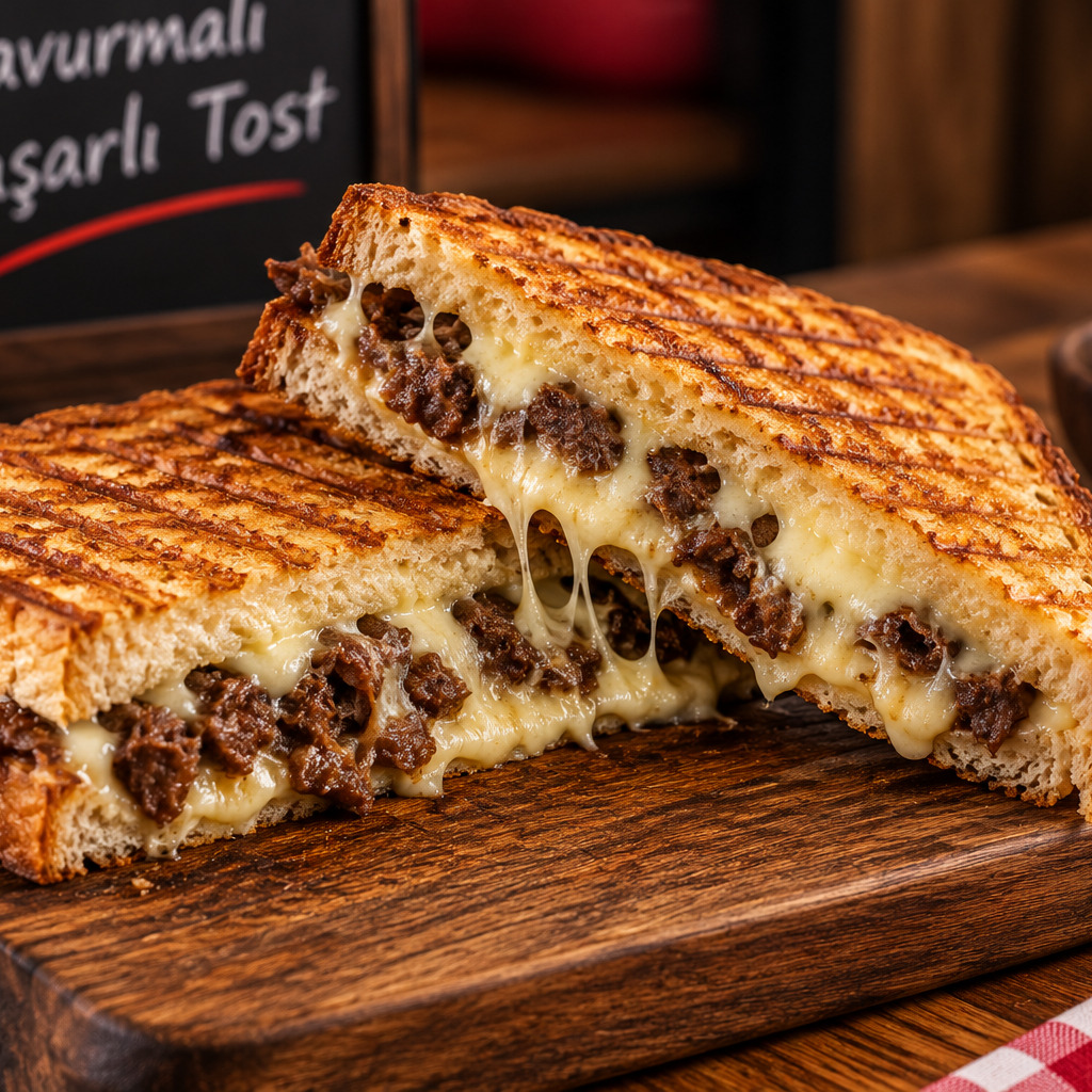 Kavurmalı Kaşarlı Tost