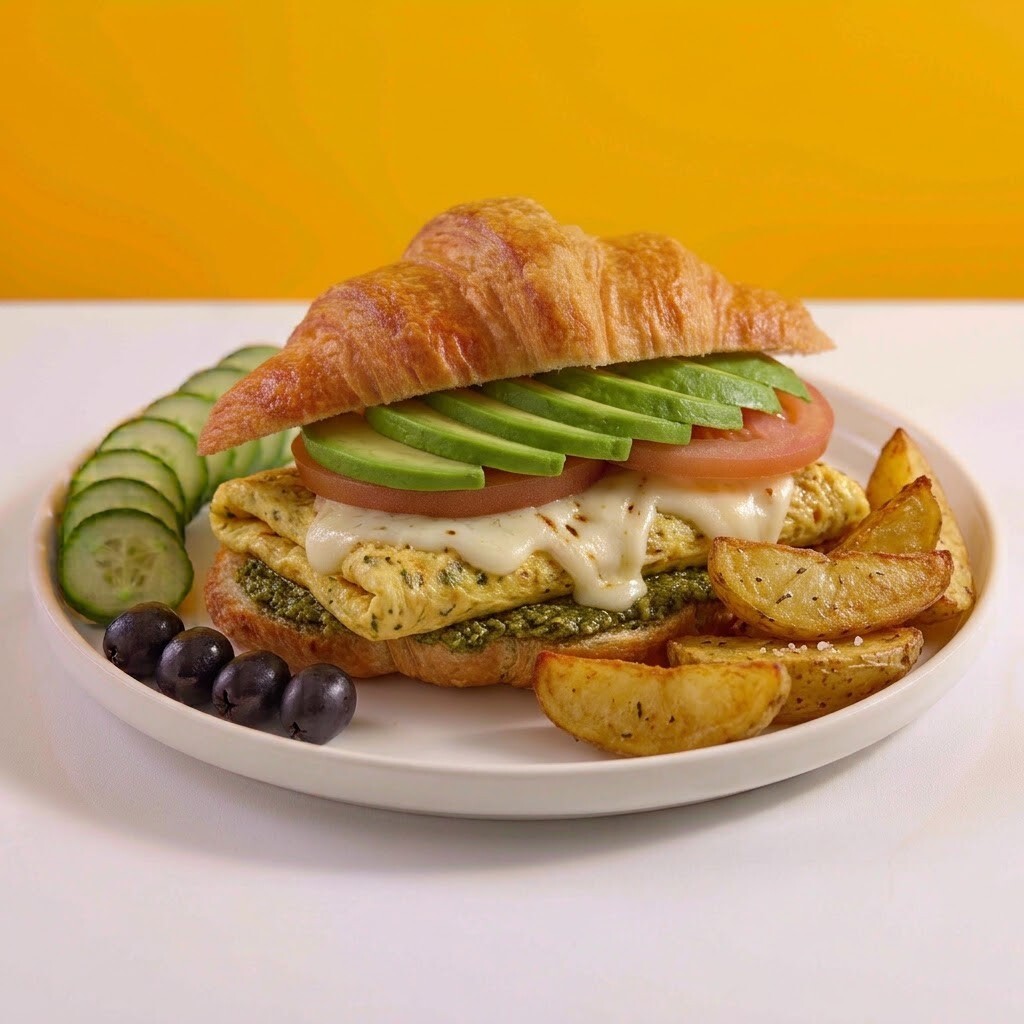 Avocado Omletli Mozzarella Kruvasan