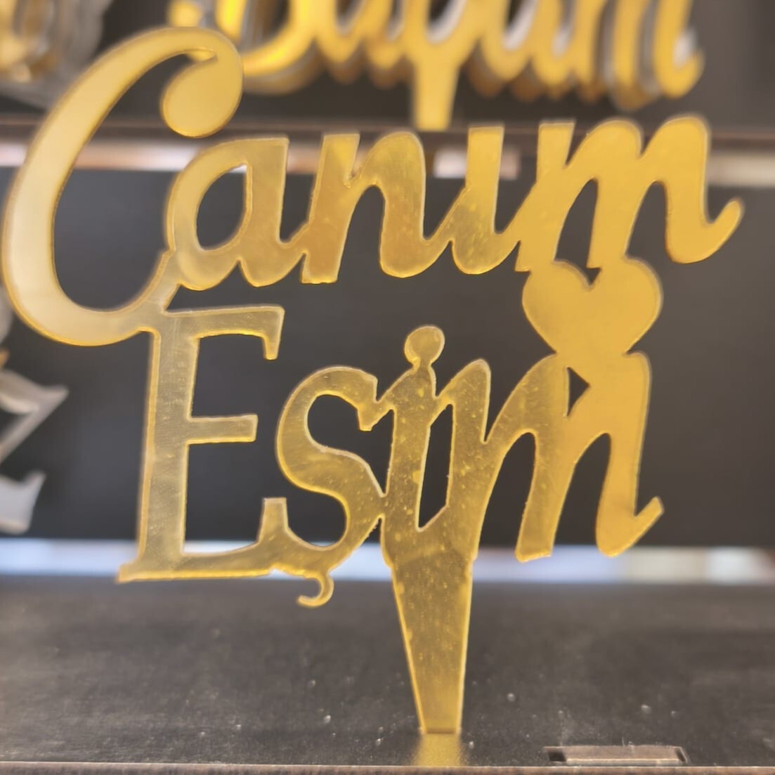 PLEKSİ PASTA YAZISI canım eşim