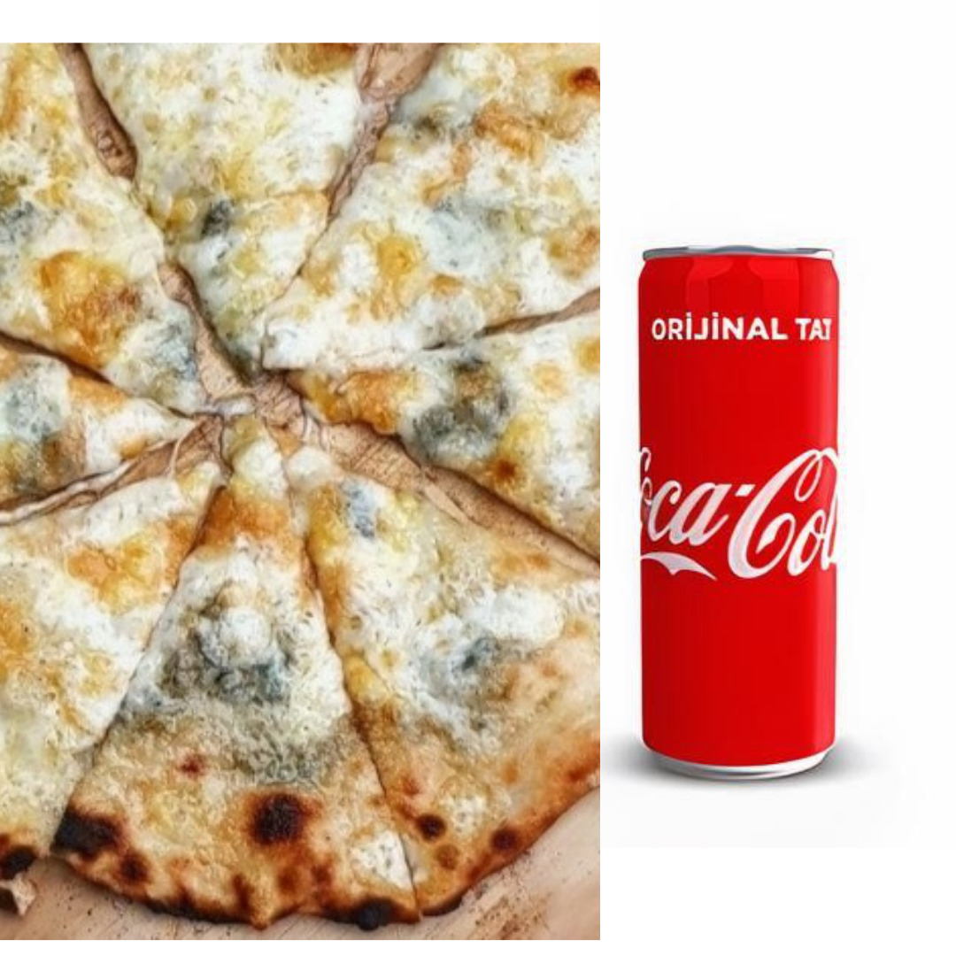 Quattro Fomaggi Pizza ( 32 cm ) & Kutu Kola 330 Ml.