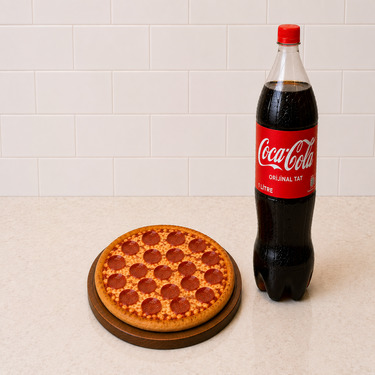 Orta Boy Sucuklu Pizza & 1 Lt İçecek
