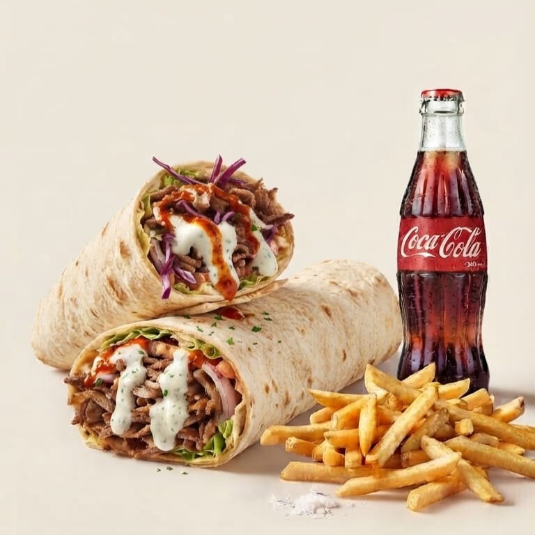 Almanya Usulü Et Döner Dürüm Menü 100 gr