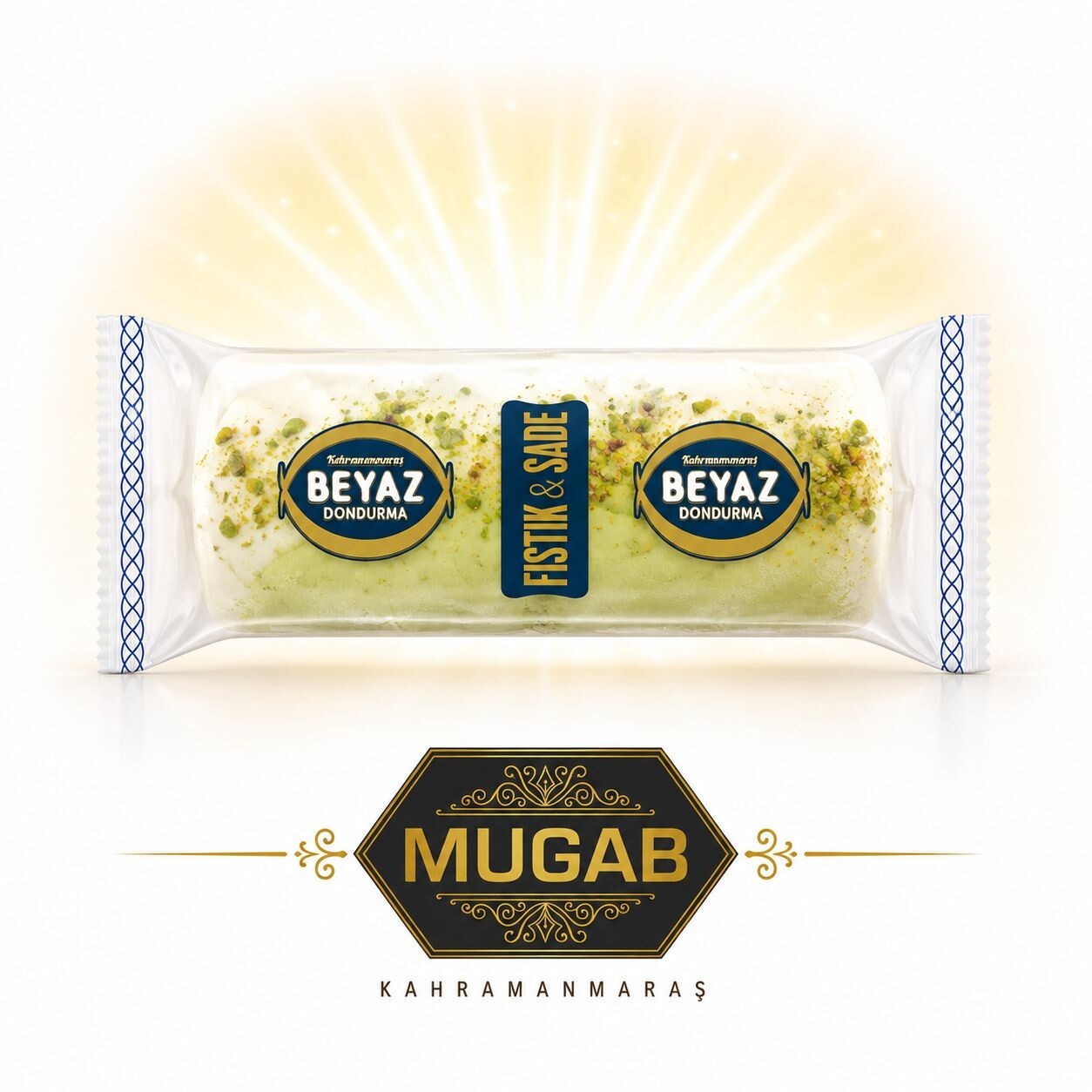 Mugab Beyaz Dondurma Kahramanmaraş Usulü Fıstık Sade(500gr)