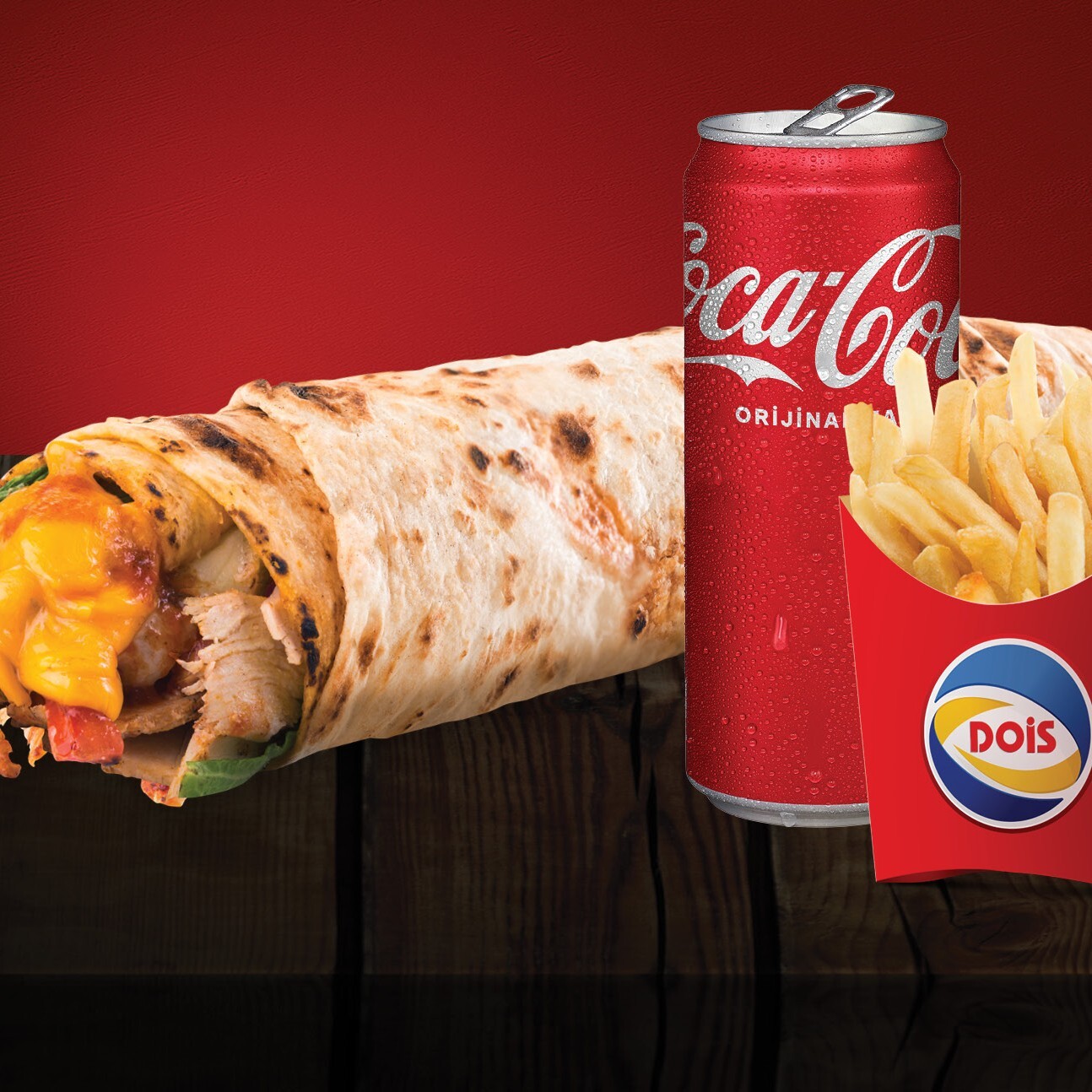 Dois Mega Max Cheddar Klasik Menü (140g)